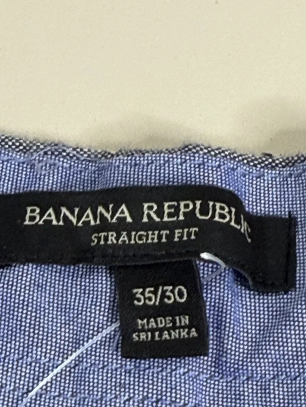 Banana Republic 35x30 Men Linen Blend Pants Straight Fit Blue/Gray Chambray NWT